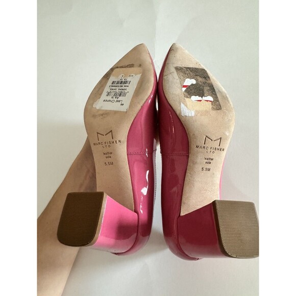 Marc Fisher Women's Zala Pointed Toe Block Heel Leather Pumps Pink Size 5.5 $147 - Picture 6 of 6